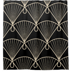 Geometric Vintage: Stylised Seamless Ornament Shower Curtain