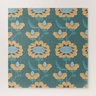 Geometric Vintage: Textile Nautical Motif Jigsaw Puzzle