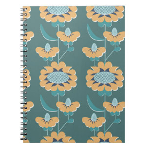Geometric Vintage: Textile Nautical Motif Notebook