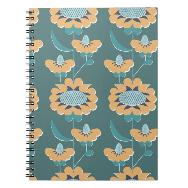 Geometric Vintage: Textile Nautical Motif Notebook (Front)