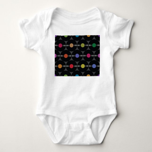 Geometric Vinyl: Simple Seamless Background. Baby Bodysuit (Front)