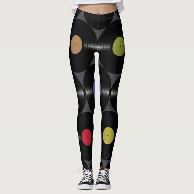 Geometric Vinyl: Simple Seamless Background. Leggings (Front)