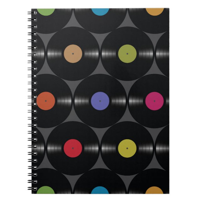 Geometric Vinyl: Simple Seamless Background. Notebook (Front)