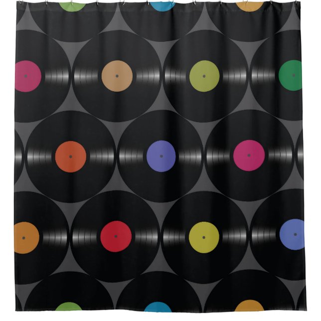 Geometric Vinyl: Simple Seamless Background. Shower Curtain (Front)