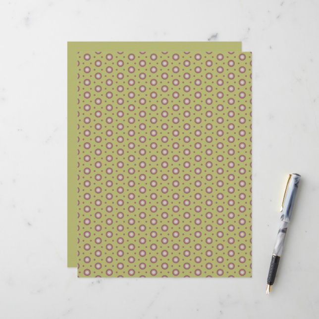 Geometric Warm Neutral Hexagons Scrapbook Paper (Front/Back In Situ)