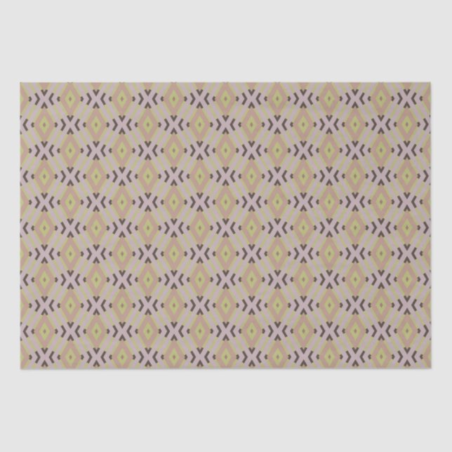 Geometric Warm Neutrals Diamonds Craft Tissue Paper (Front)