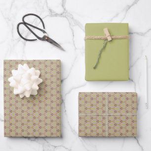 Geometric Warm Neutrals Honeycomb Scrapbook Wrapping Paper Sheet