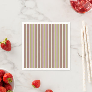 Geometric Warm Neutrals Vertical Candy Stripes Napkin