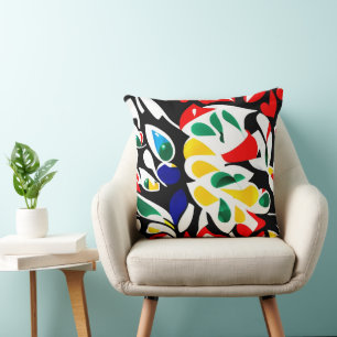 Geometric Water-Drop Art   Bold Colourful Design  Cushion