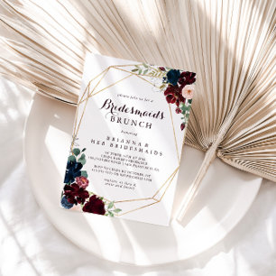 Geometric Watercolor  Bridesmaids Brunch Shower Invitation