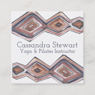 Geometric watercolor hand painted design square business card