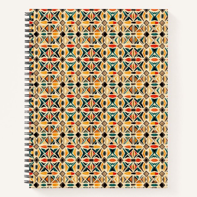   Geometric Watercolor Mosaic Notebook (Front)