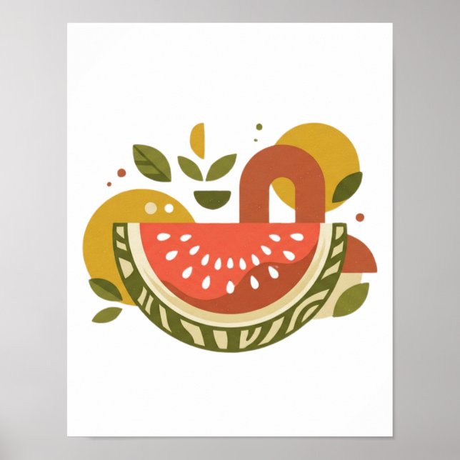 Geometric Watermelon  Poster (Front)