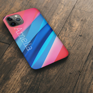 Geometric wave coral blue Case-Mate iPhone case