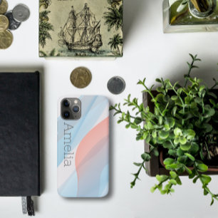 Geometric wave dusty blue pink Case-Mate iPhone case