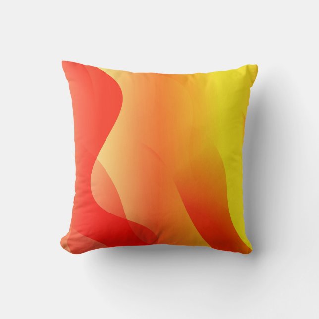 Geometric Wave Shape with Gradient Blurred Abstrac Cushion (Front)
