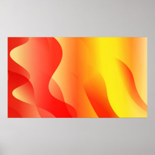 Geometric Wave Shape with Gradient Blurred Abstrac Poster