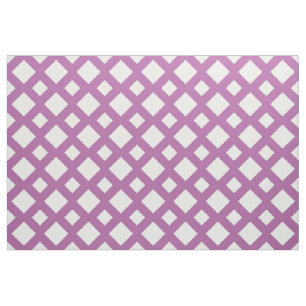Geometric White Diamonds on Lavender Fabric