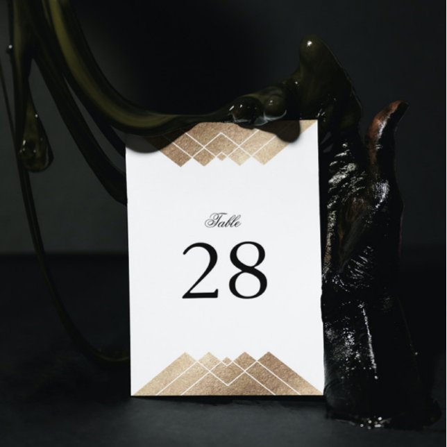 Geometric White Gold Gatsby Wedding Table Numbers (Creator Uploaded)