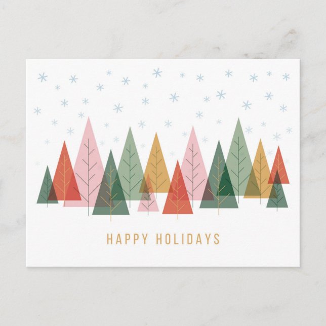 Geometric Winter Wonderland Holiday Postcard (Front)
