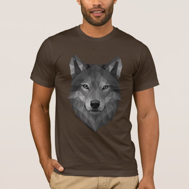 Geometric Wolf Head | Polygon Art with Alpha Style T-Shirt (Front)