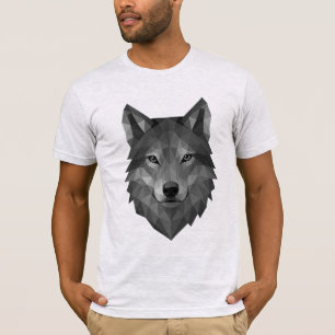 Geometric Wolf Head   Polygon Art with Alpha Style T-Shirt