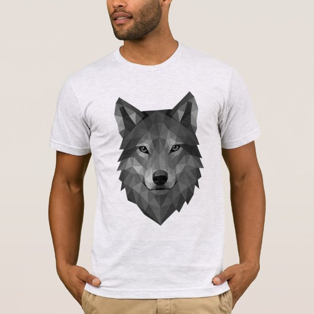 Geometric Wolf Head | Polygon Art with Alpha Style T-Shirt (Front)
