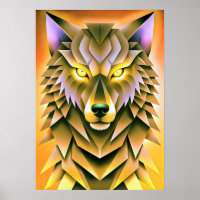 Geometric Wolf Illustration Animal Design