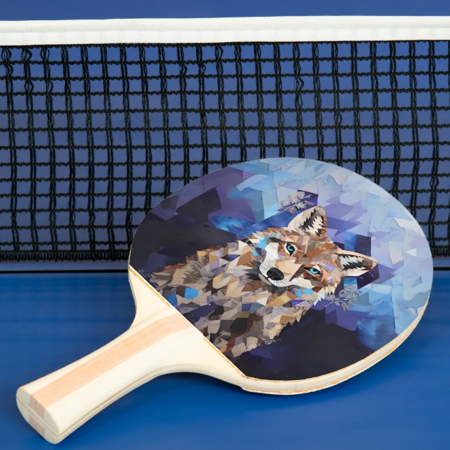 Geometric Wolf Mountain Blanket Ping Pong Paddle (Insitu)