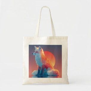 Geometric Wolf Silhouette Modern Polygon Wildlife Tote Bag
