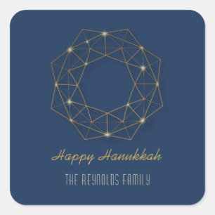 Geometric Wreath Holiday Square Sticker