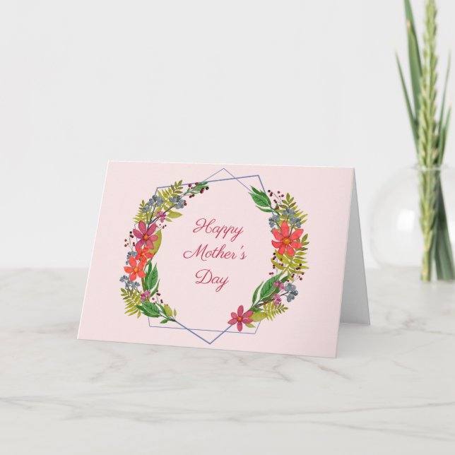 Geometric Wreath Mother's Day Card (Front)