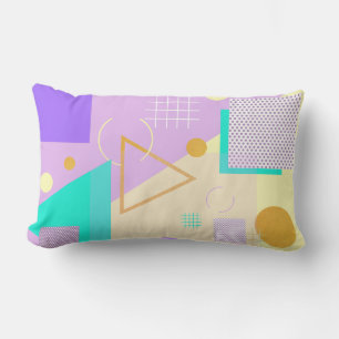 Geometric yellow print lumbar cushion