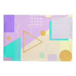 Geometric yellow print pillowcase