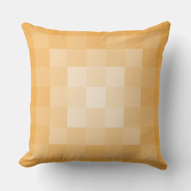 Geometric Yellow Square Pixel Tiles Cushion (Front)