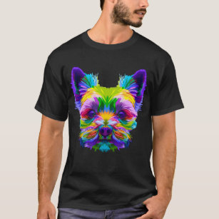 Geometric Yorkshire Terrier Yorkie Art Animal Love T-Shirt