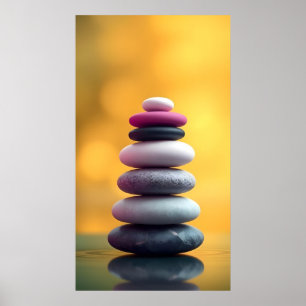 Geometric Zen Spiritual Stones Balanced Design Art Poster