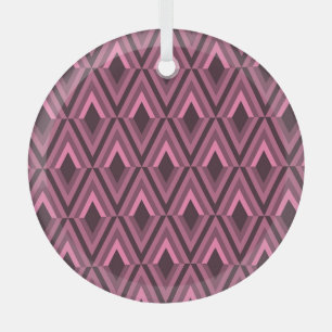 Geometric Zig Zag Ethnic Seamless Glass Tree Decoration