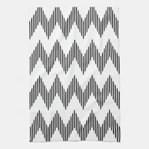 Geometric zigzag pattern tea towel