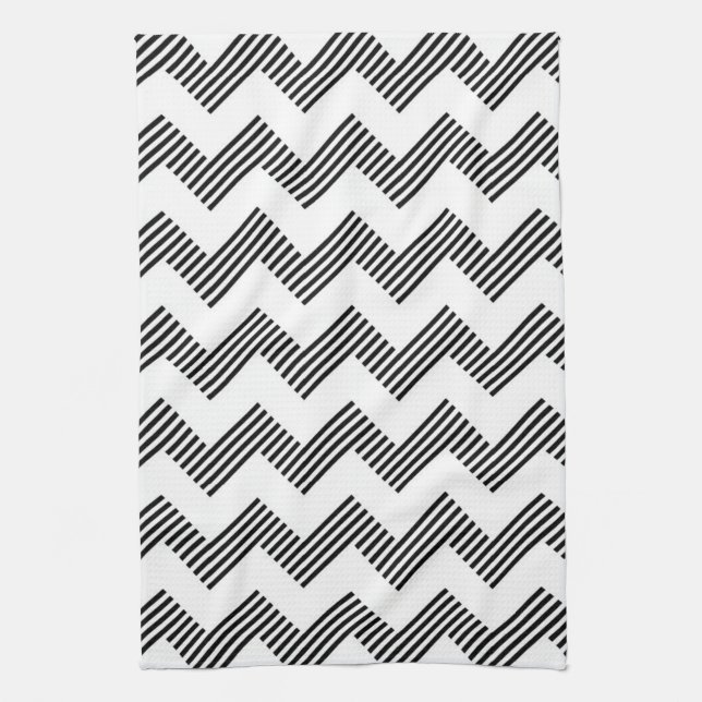 Geometric zigzag pattern tea towel (Vertical)