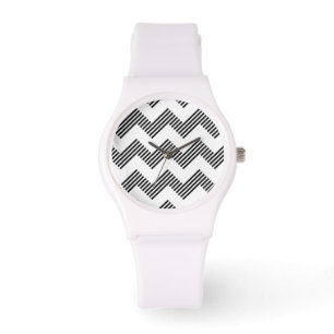 Geometric zigzag pattern watch