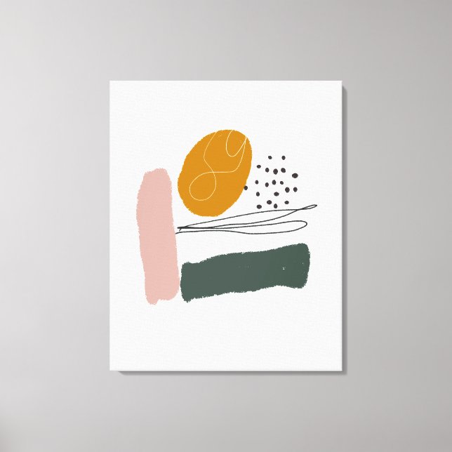 Geometrical, Abstract, Minimal, Modern, Pastel Canvas Print (Front)