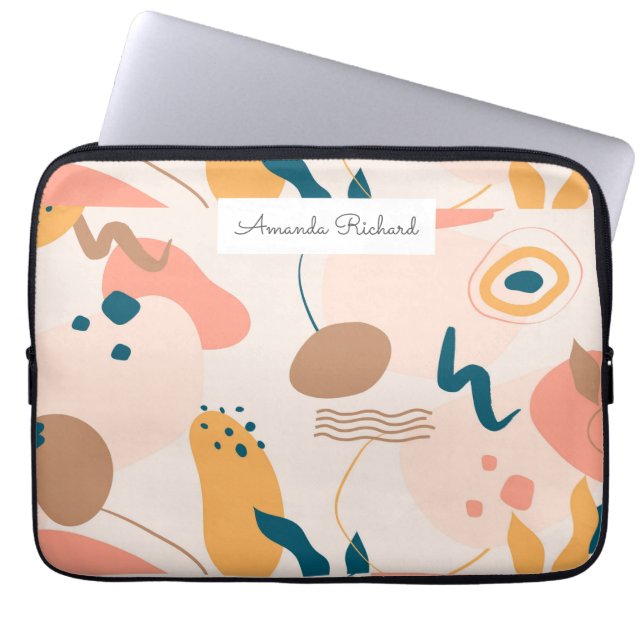 Geometrical abstract minimal modern pastel   laptop sleeve (Front)
