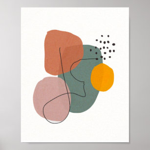 Geometrical, Abstract, Minimal, Modern, Pastel Poster