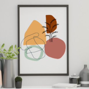 Geometrical abstract minimal modern pastel poster