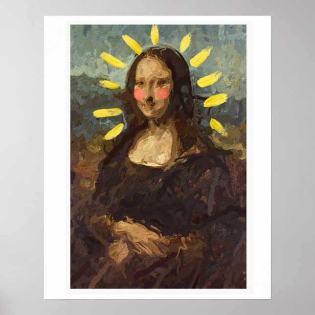 Geometrical,abstract,portrait,mona lisa Poster (Front)
