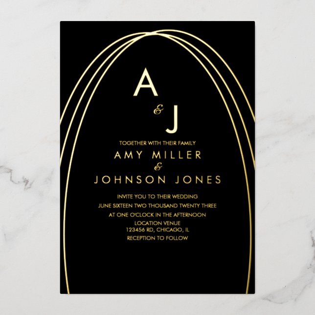 Geometrical Arch Border Photo Wedding Pressed  (Front)