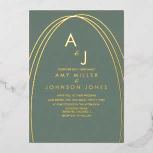 Geometrical Arch Border Wedding Pressed  Sage