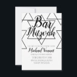 Geometrical Black and White Bar Mitzvah Invitation<br><div class="desc">Jewish Celebration Invitations- Bar Mitzvah Geometrical Invitations</div>