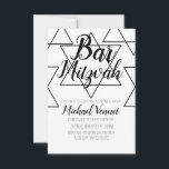 Geometrical Black and White Bar Mitzvah Invitation<br><div class="desc">Jewish Celebration Invitations- Bar Mitzvah Geometrical Invitations</div>